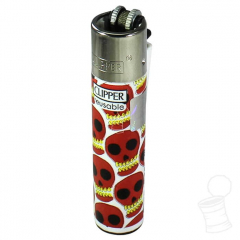 ISQUEIRO CLIPPER LARGE SKULL FIRE - 4