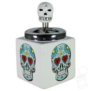 CINZEIRO CALAVERA CON ATAUD TAMPA GIRATÓRIA