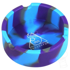 CINZEIRO DE SILICONE REDONDO SQUADAFUM NOVO AZUL CINZA E ROXO