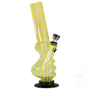 BONG ACRÍLICO 20 CM ANATOMICAL STRIPES AMARELO