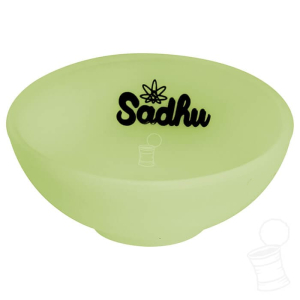 MINI CUIA DE SILICONE SADHU COM LOGO BRILHANTE AMARELA