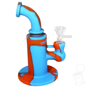 BONG DE SILICONE MOON LUSAIL 14 – AZUL E LARANJA