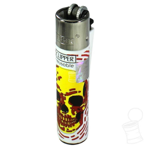 ISQUEIRO CLIPPER LARGE SKULL FIRE – 2