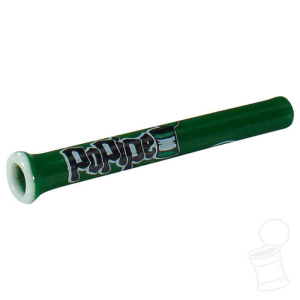 TIP DE VIDRO HIPPIE BONG POPIPE VERDE COM INCALMO BRANCO 5 MM 5.5 CM