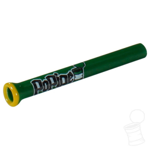 TIP DE VIDRO HIPPIE BONG POPIPE VERDE COM INCALMO AMARELO 5 MM 5.5 CM