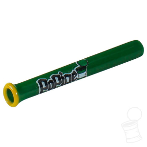 TIP DE VIDRO HIPPIE BONG POPIPE VERDE COM INCALMO AMARELO 6 MM 5.5 CM