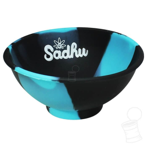 CUIA DE SILICONE SADHU COM LOGO PRETA E AZUL CLARO