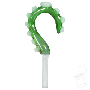 TIP DE VIDRO D BROTHER TENTACLE GREEN, WHITE AND CLEAR 9.5CMX6MM