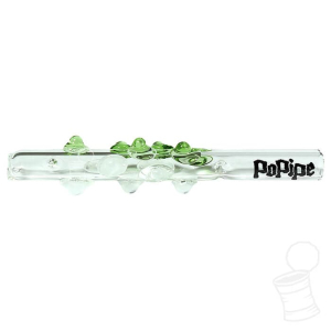 TIP DE VIDRO POPIPE ANTISTRESS VERDE E BRANCA 6MM X 7 CM