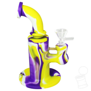 BONG DE SILICONE MOON LUSAIL 14 – AMARELO E LILAS