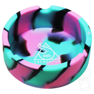 CINZEIRO DE SILICONE REDONDO SQUADAFUM NOVO AZUL ROSE E PRETO