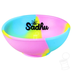 MINI CUIA DE SILICONE SADHU COM LOGO AZUL ROSA E AMARELO