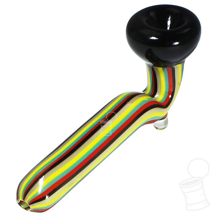 GLASS PIPE LUXX COLOR RASTA STRIPES - Popipe GLASS PIPE LUXX COLOR RASTA STRIPES - Popipe